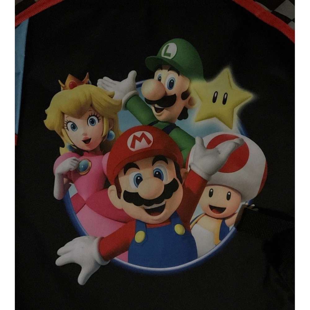 Super Mario Bros Backpack 4pcs Lunch Bag Lanyard Gadget Case Luigi Mario Set 17" - Picture 10 of 13